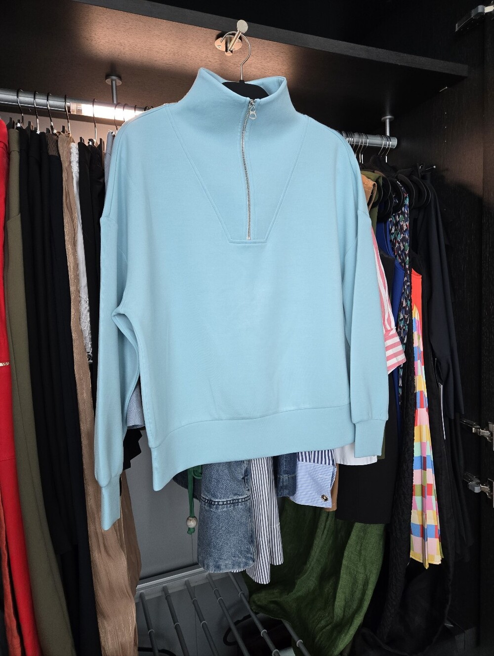 Varley Doublesoft Pullover in Pale Aqua
